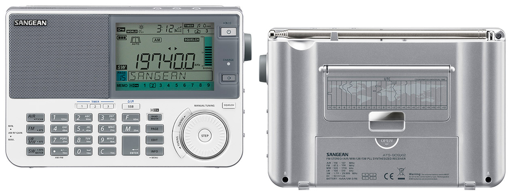 Sangean ATS-909X2 Φορητό Ραδιόφωνο Ραδιόφωνο παγκόσμιας μπάντας (White)