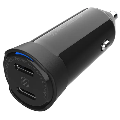 Scosche CPDCC60-SP Dual-Port USB-C® Car Charger Black