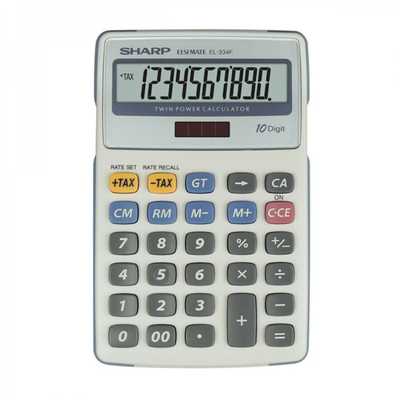 Sharp EL-334F Αριθμομηχανή Λογιστική 10 Ψηφίων σε Ασημί Χρώμα
