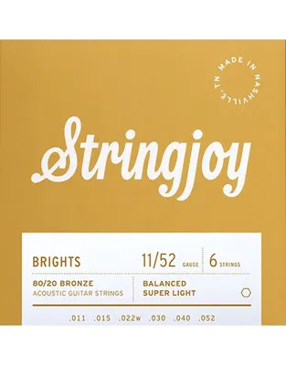 STRINGJOY SJ-BB1152 Brights 80/20 Bronze Χορδές Ακουστικής Κιθάρας (11-52)