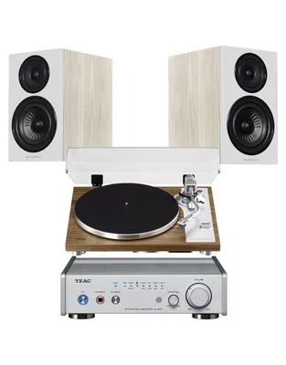 TEAC AI-303 USB DAC Bundle με TEAC TN-4D-SE Walnut πικάπ και ηχεία WHARFEDALE DIAMOND 12.2 Light Oak