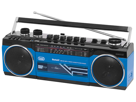 TREVI RR-501BT USB/SD/ Ρετρό ραδιοκασετόφωνο, μπλε