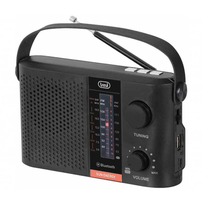 Trevi TRA-7F25BK (Version 09.21) Φορητό Ραδιόφωνο Ηλιακό με Bluetooth και USB Μαύρο