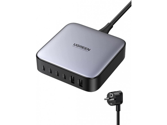 Ugreen Nexode 200W 6-Port Desktop PD Fast Charger Φορτιστής πρίζας 6-θυρών GaN με Power Delivery, PPS, QC4+, FCP κ.α. Μαύρος.