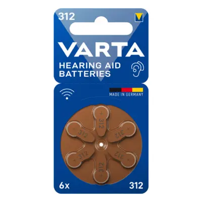VARTA 24607 Μπαταρίες Ακουστικών Βαρηκοΐας 312 συσκ 6