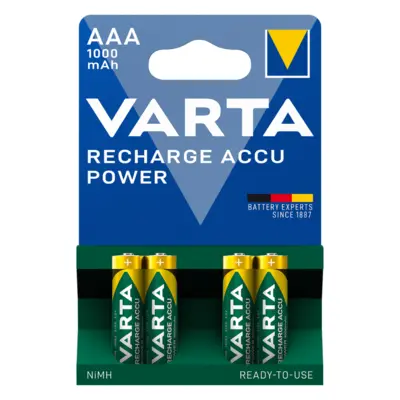 VARTA ΕΠΑΝΑΦΟΡΤΙΖΟΜΕΝΗ 1000mAh συσκ.4 AAA
