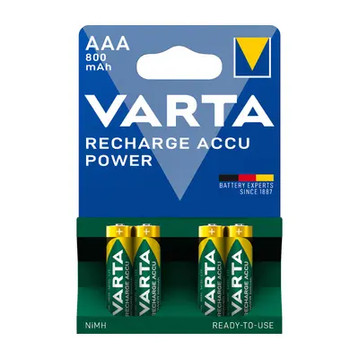 VARTA ΕΠΑΝΑΦΟΡΤΙΖΟΜΕΝΗ 800mAh συσκ.4 AAA