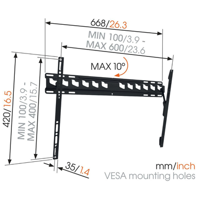 Vogel's MA4010 Βάση Τηλεόρασης Τοίχου έως 65" και 60kg