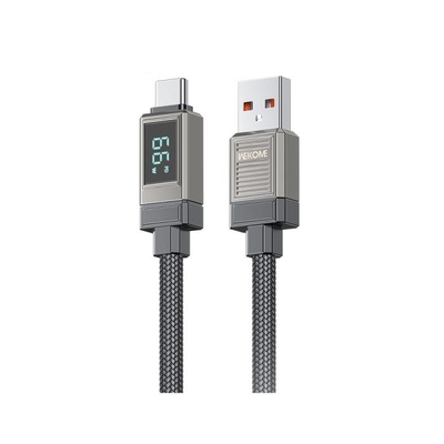 WK WDC-39 USB σε USB-C 66W 1.2m Μαύρο Καλώδιο Φόρτισης