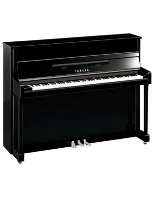 YAMAHA B2E Όρθιο Πιάνο Μαύρο Γυαλιστερό PEC Chrome fittings Silver Edition