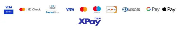 Δεκτές κάρτες και πληρωμές: Visa, Mastercard, Maestro, Discover, Diners Club, Google Pay, Apple Pay, Nexi XPay